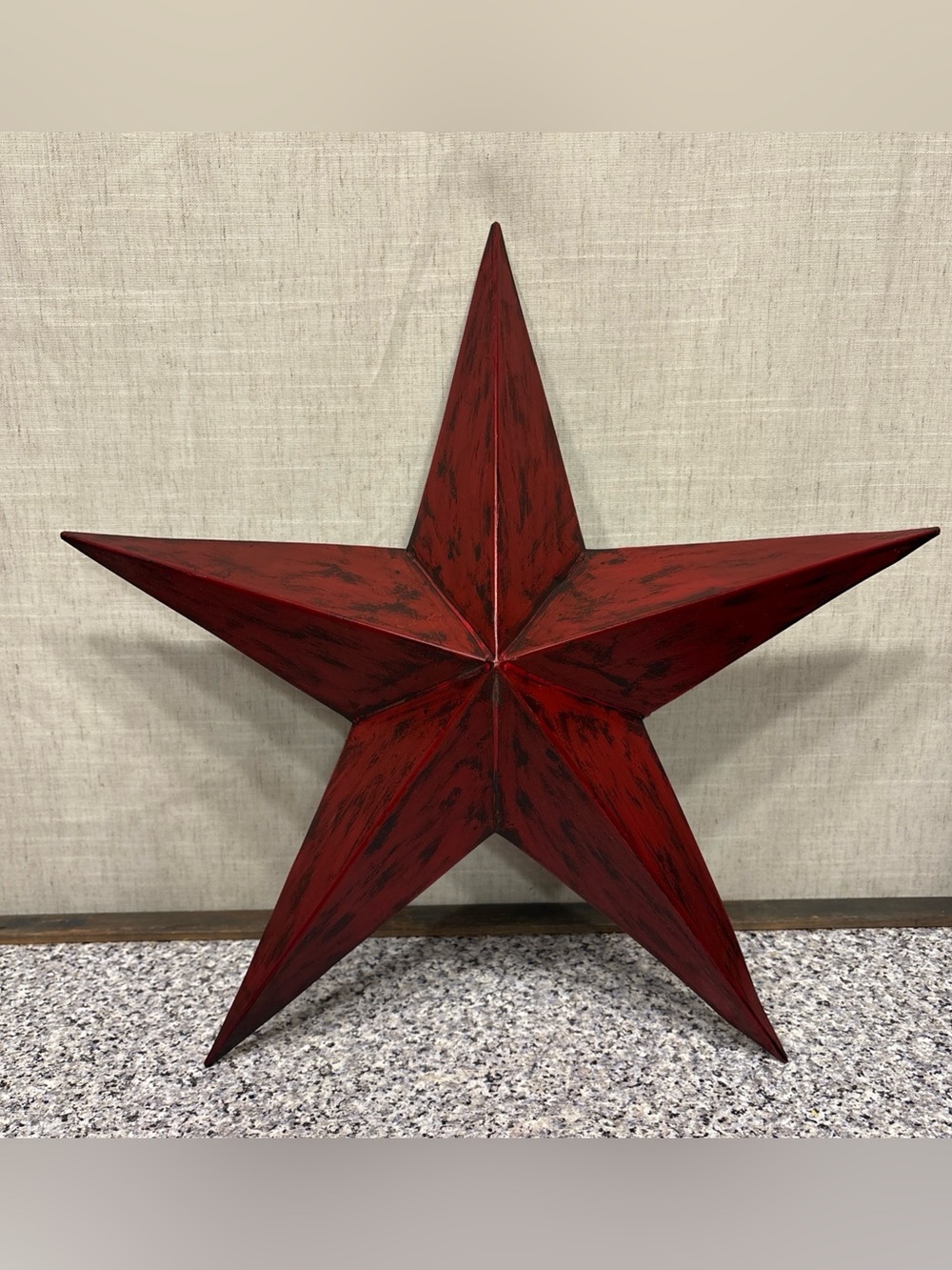 Distressed Red Five-Point Star Wall Accent - Home Accents Farmhouse Barn Decor